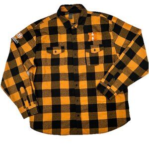 Burnside Historic Brewing Company Mustard Buffalo Check Plaid Flannel Size 2XL